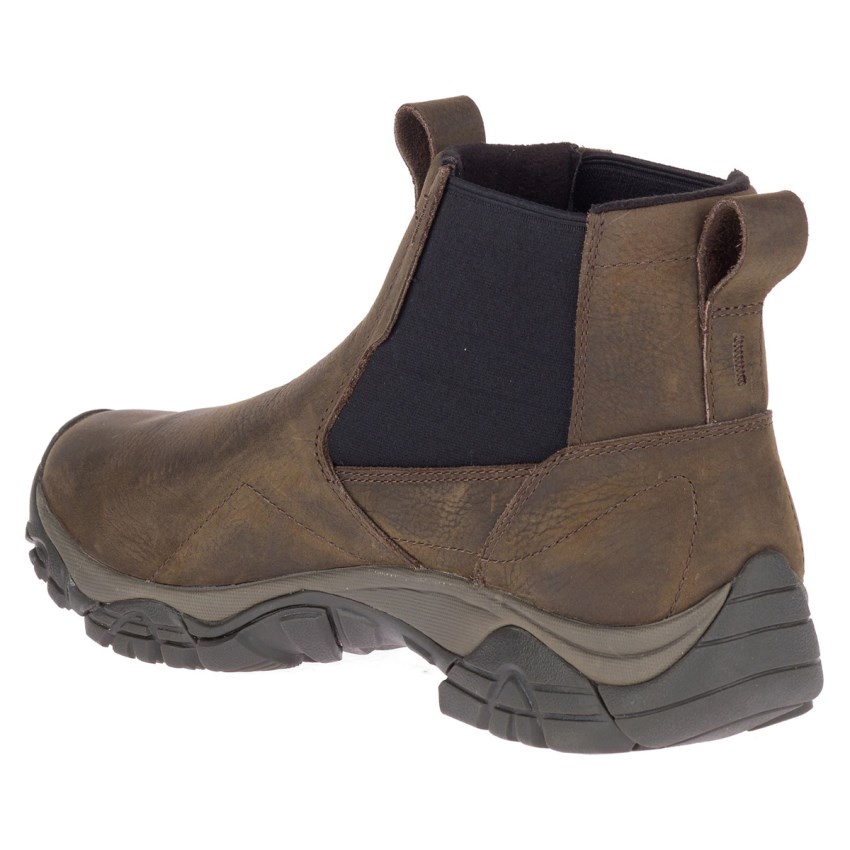 Bottes Merrell Moab Adventure Chelsea Polar Waterproof Marron Foncé Homme | Q.W.VNNJ